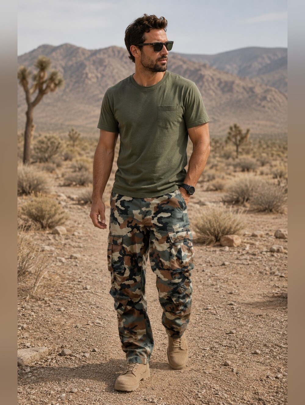 Match Union Workwear Supplies Mid-rise Camo Cargo Pants Military Army Men's 32